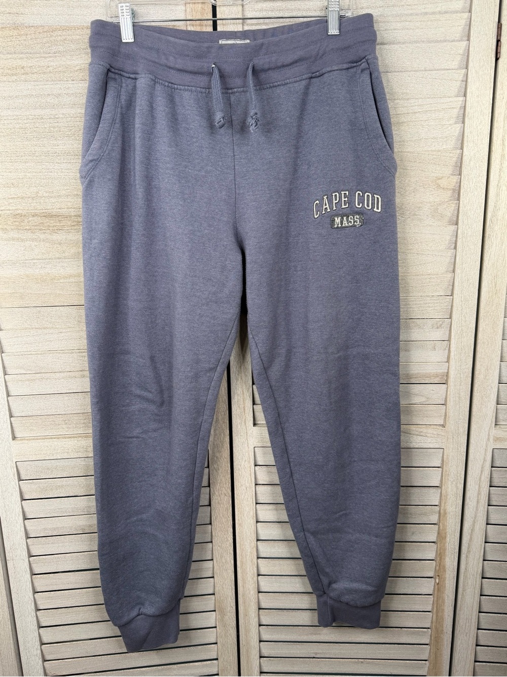 CUFFY'S OF CAPE COD Women's Comfy Embroidered Sweat Pants Heather Blue-Large